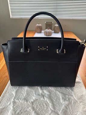 kate spade Black Pebbled Leather Top-Handle Satchel